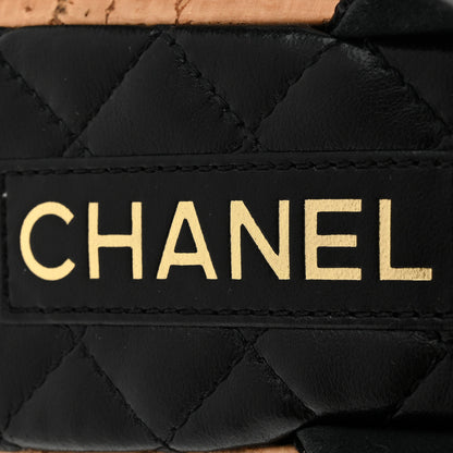 Chanel Lambskin Quilted Chain CC Sandals 40.5 Black 8 of 9
