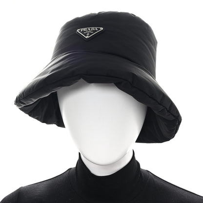 Prada Re-Nylon Metal Triangle Logo Padded Bucket Hat M Black 2 of 10