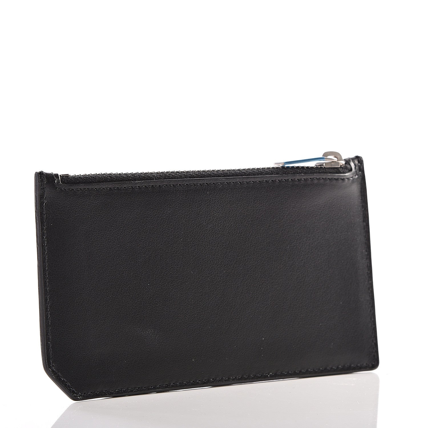 Saint Laurent Calfskin Moujik Patch Fragments Zip Pouch Card Holder Black 2 of 14