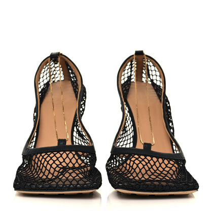 Bottega Veneta Mesh Calfskin Chain Stretch Pumps 41 Black 2 of 8