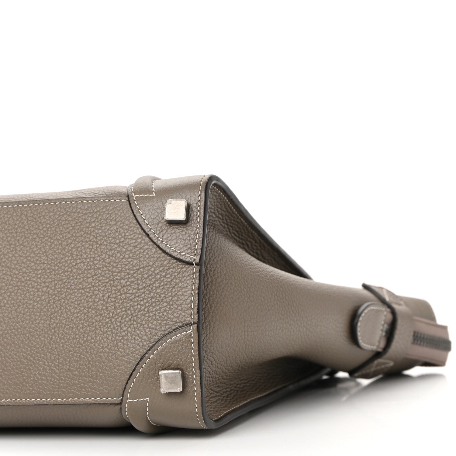 Celine Drummed Calfskin Micro Luggage Souris 9 of 10