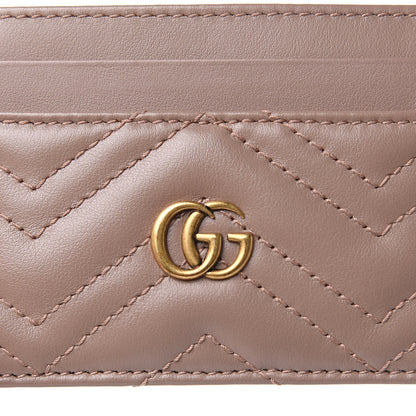 Gucci Calfskin Matelasse GG Marmont Card Holder Porcelain Rose 6 of 7