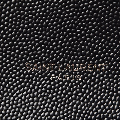 Saint Laurent Grain De Poudre Textured Mixed Matelasse Triquilt Medium Monogram Satchel Black 6 of 7