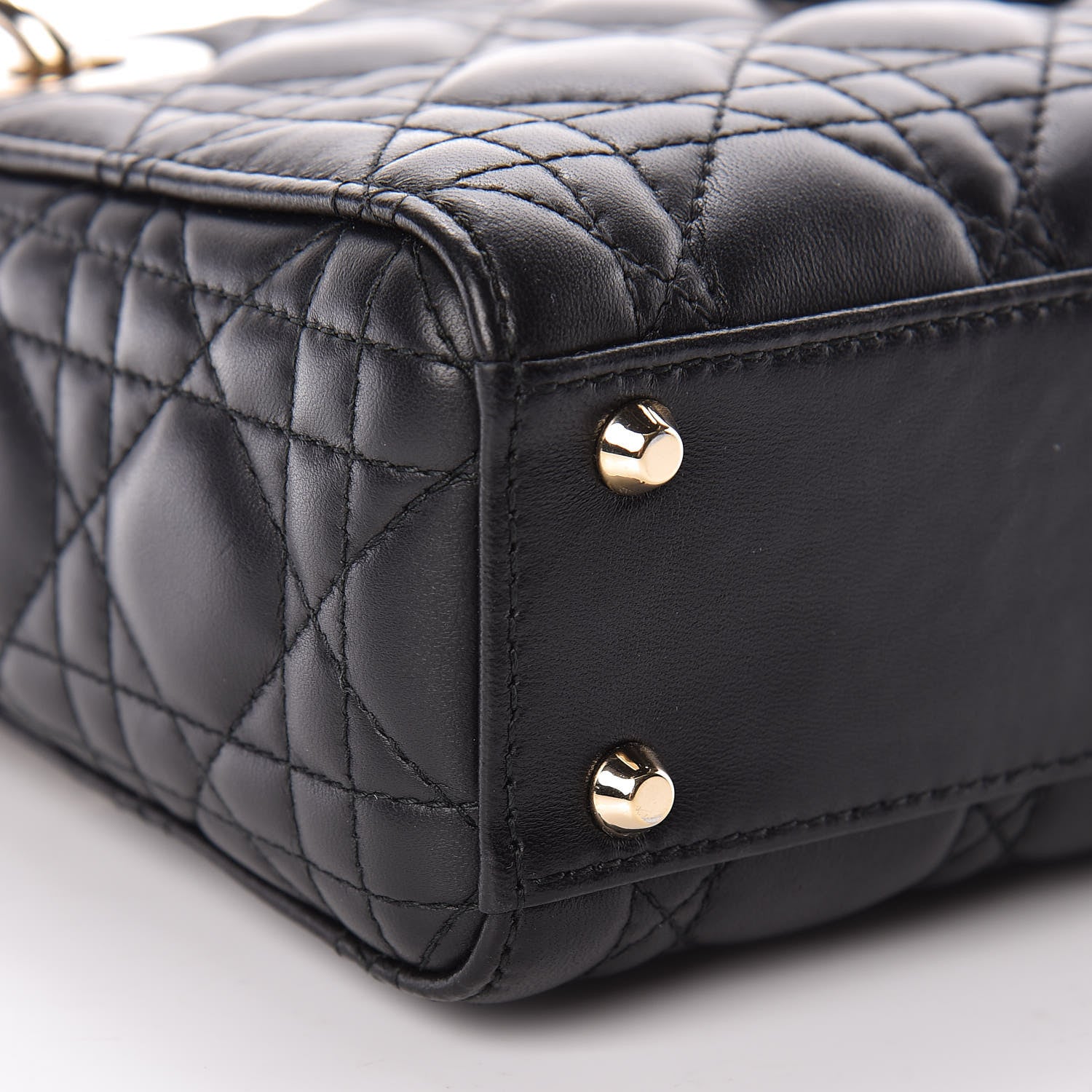 Christian Dior Lambskin Cannage Mini Lady Dior Black 9 of 11