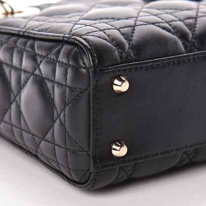 Christian Dior Lambskin Cannage Mini Lady Dior Black 9 of 11