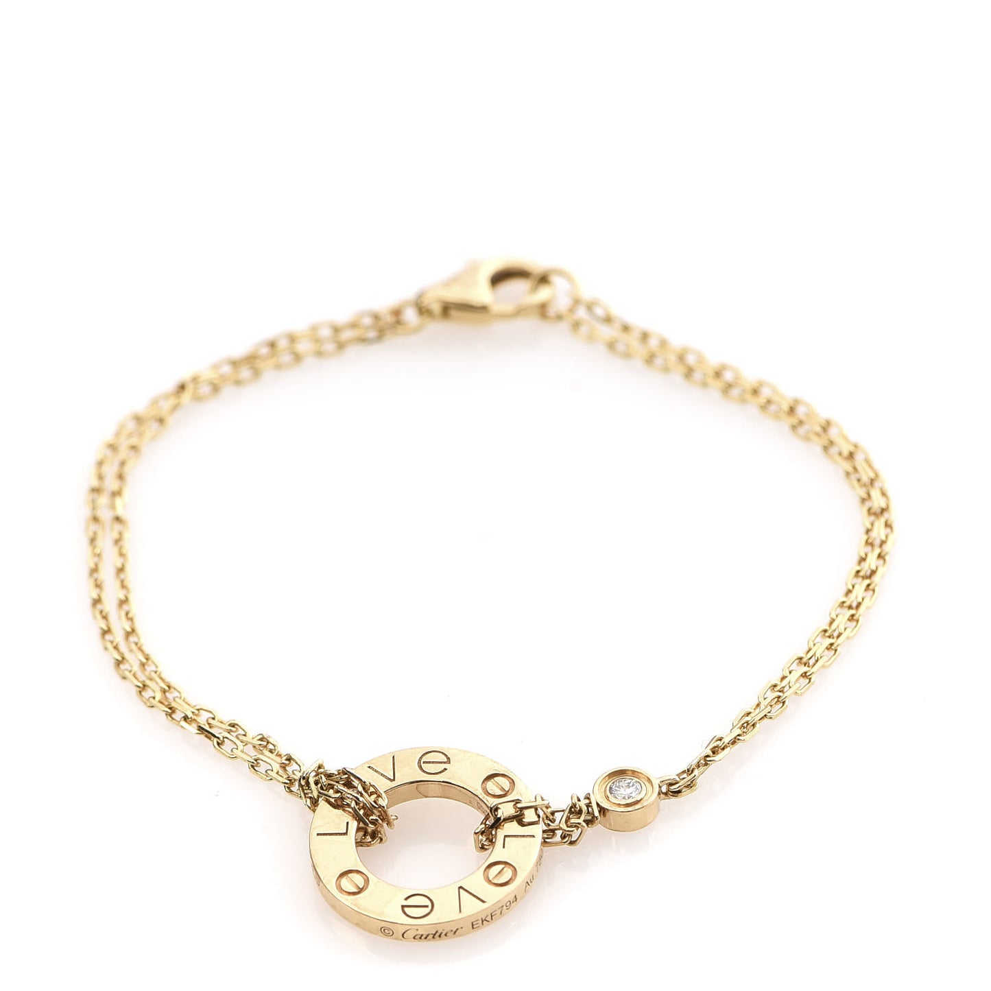 18K Yellow Gold Diamond LOVE Bracelet