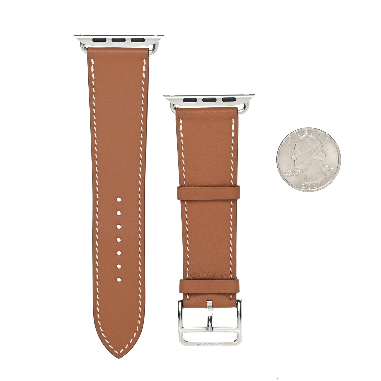 Hermes Barenia 44mm Apple Watch Single Tour Band Fauve 2 of 4