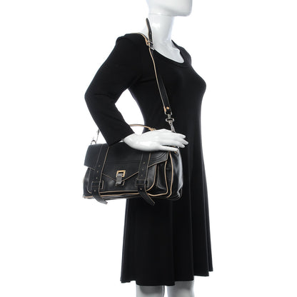 Proenza Schouler Lambskin 2 Tone Medium PS1 Satchel Black Sorbet 2 of 7