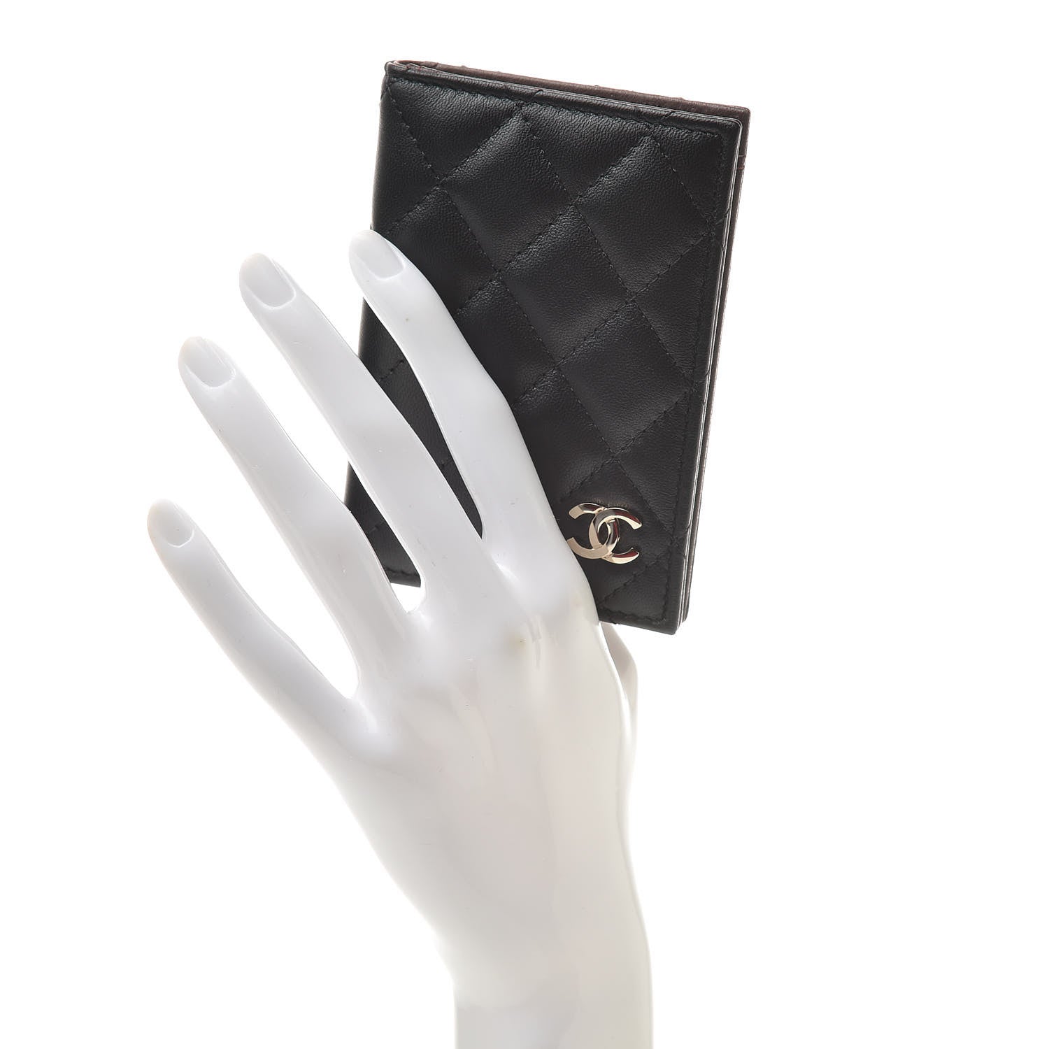 Chanel Lambskin Quilted Card Holder Wallet Black 2 of 8