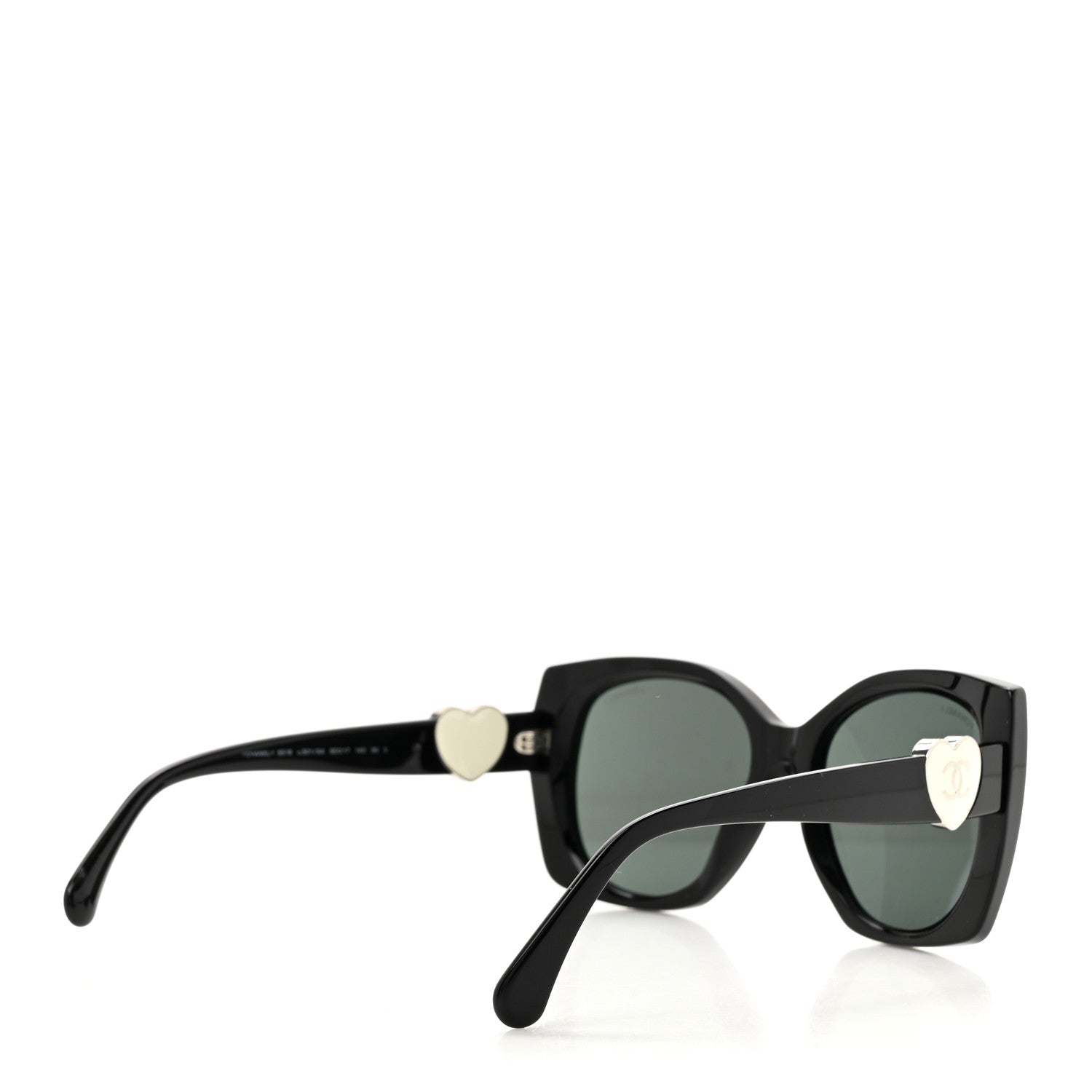 Chanel Acetate Square CC Heart Sunglasses 5519 Black 4 of 8