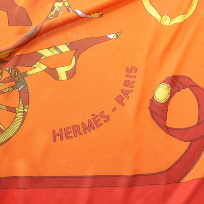 Hermes Silk Jersey Tout en Carre Scarf 90 Orange 3 of 5