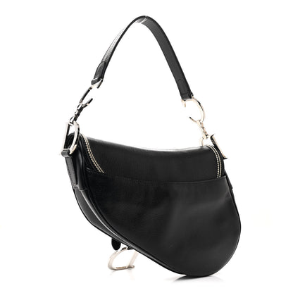 Christian Dior Shiny Goatskin Saddle Bag Black 3 of 12