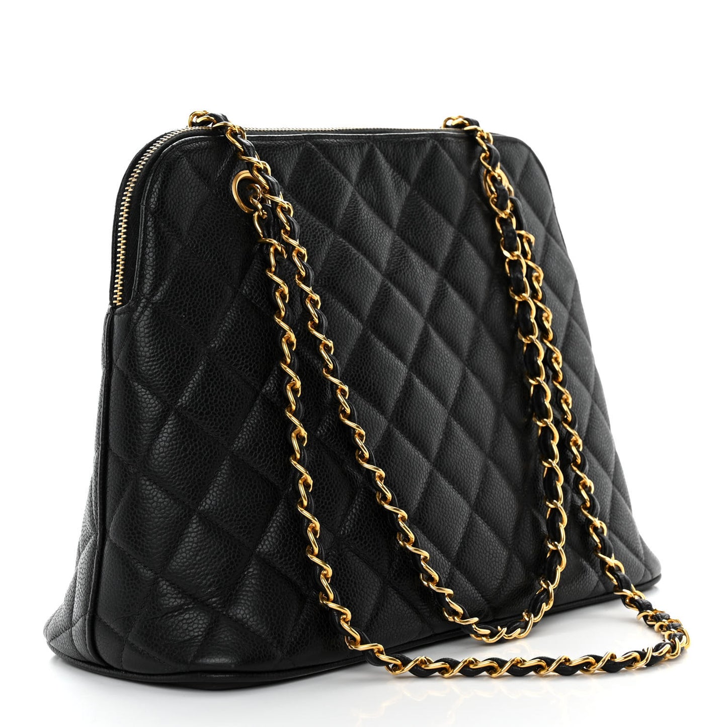 Caviar Quilted Shoulder Bag Black