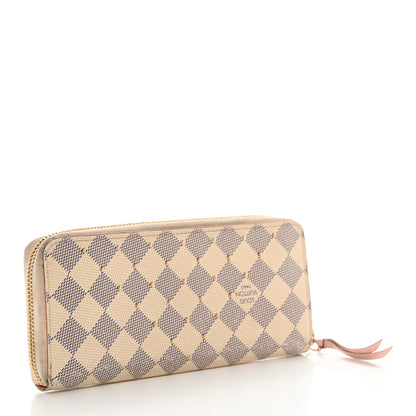 Louis Vuitton Damier Azur Studded Clemence Wallet Rose Ballerine 3 of 8
