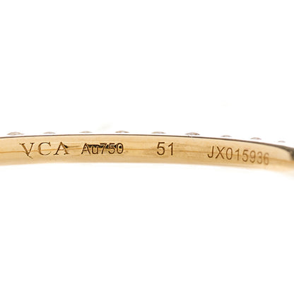 Van Cleef & Arpels 18K Yellow Gold Diamond 1.25mm Felicite Wedding Band Ring 51 5.75 6 of 6