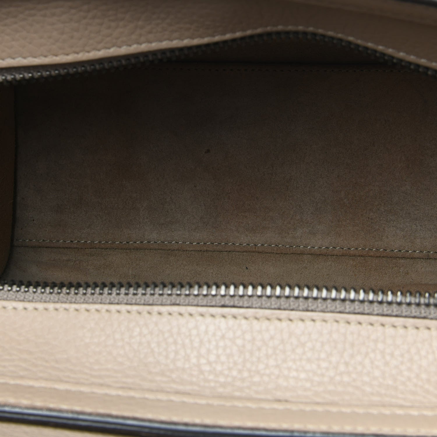 Celine Drummed Calfskin Nano Luggage Dune 5 of 9