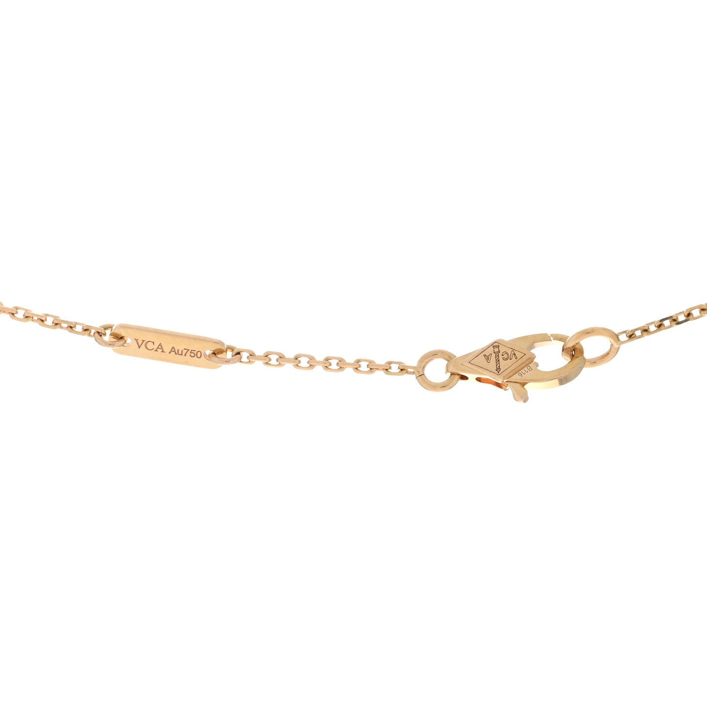VAN CLEEF & ARPELS 18K Rose Gold Carnelian Sweet Alhambra Pendant Necklace