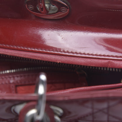 Christian Dior Patent Cannage Large Lady Dior Red 8 of 14
