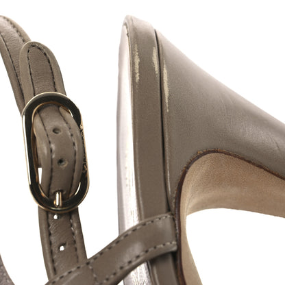 Chanel Metallic Lambskin Cap Toe CC Slingback Heels 36 Beige Gold 17 of 17
