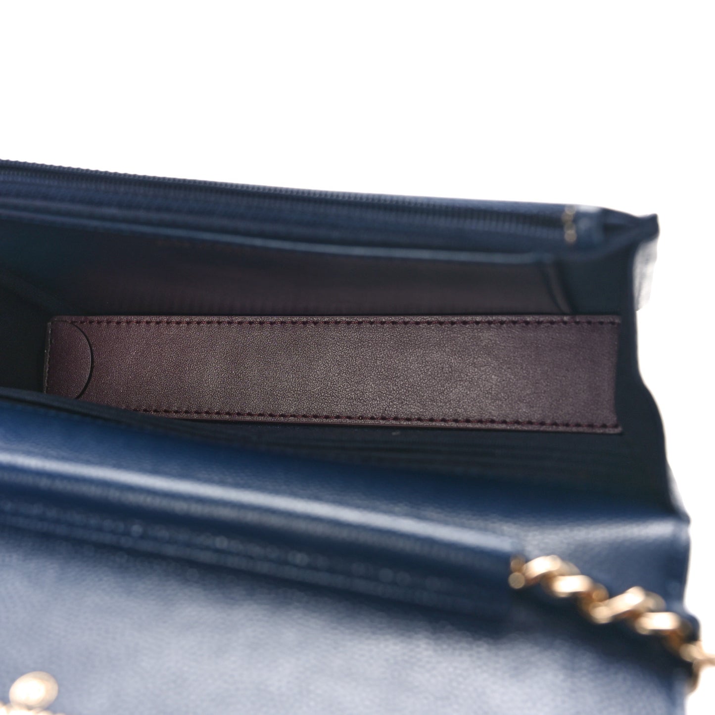 Caviar Quilted Crystal CC Wallet On Chain WOC Navy