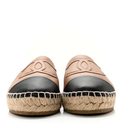 Chanel Lambskin CC Espadrilles 38 Beige Black 2 of 11