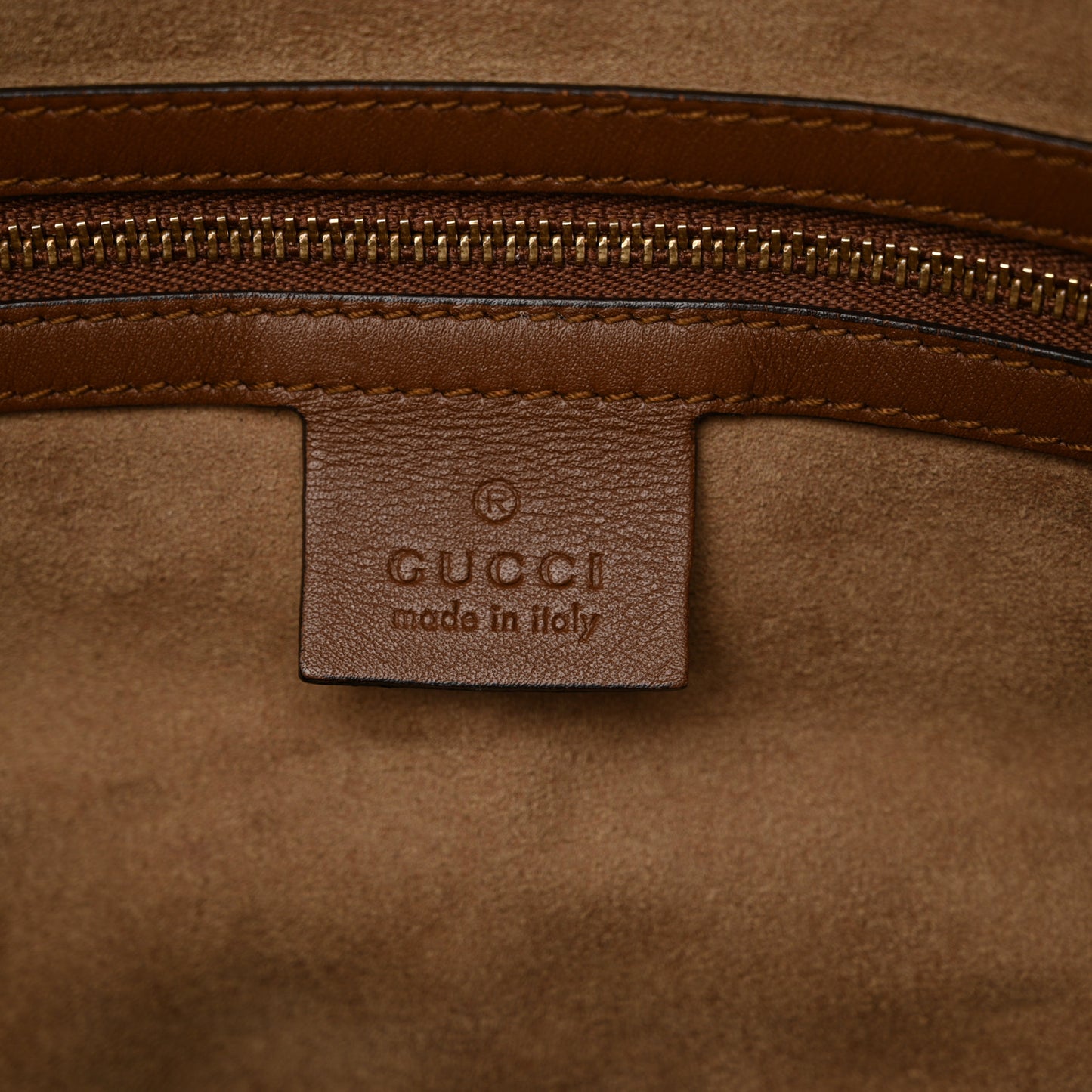 GG Supreme Monogram Large Linea A Hobo Light Brown