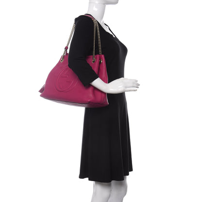 Gucci Cellarius Calfskin Medium Soho Chain Shoulder Bag Bright Bouganville 2 of 19