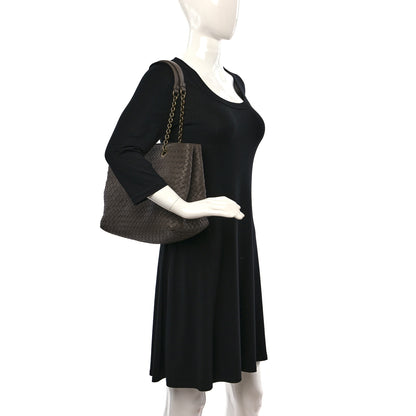 Bottega Veneta Nappa Intrecciato Large Classic Chain Strap Tote Brown 2 of 14