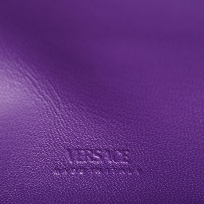 Versace Calfskin Greca Goddess Wallet On Chain Dark Orchid 6 of 12
