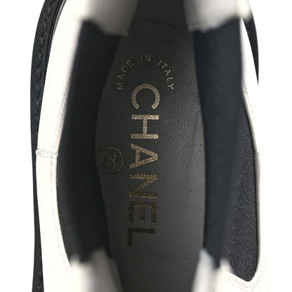 Chanel Patent Calfskin Cap Toe CC Ankle Boots 38.5 White Black 8 of 8