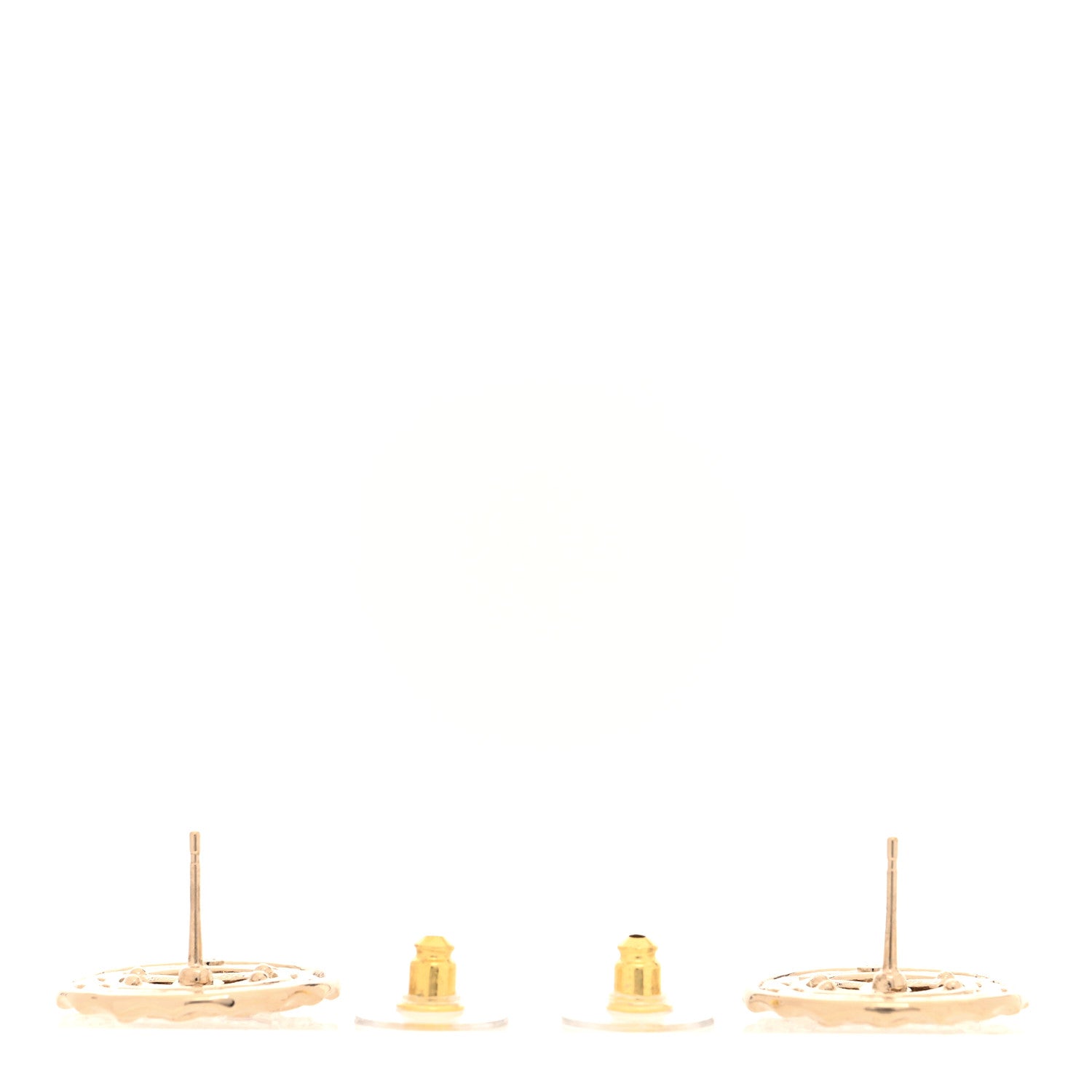 Chanel Crystal CC Round Earrings Gold 3 of 4