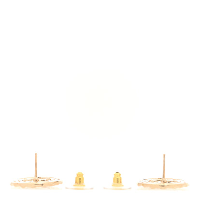 Chanel Crystal CC Round Earrings Gold 3 of 4