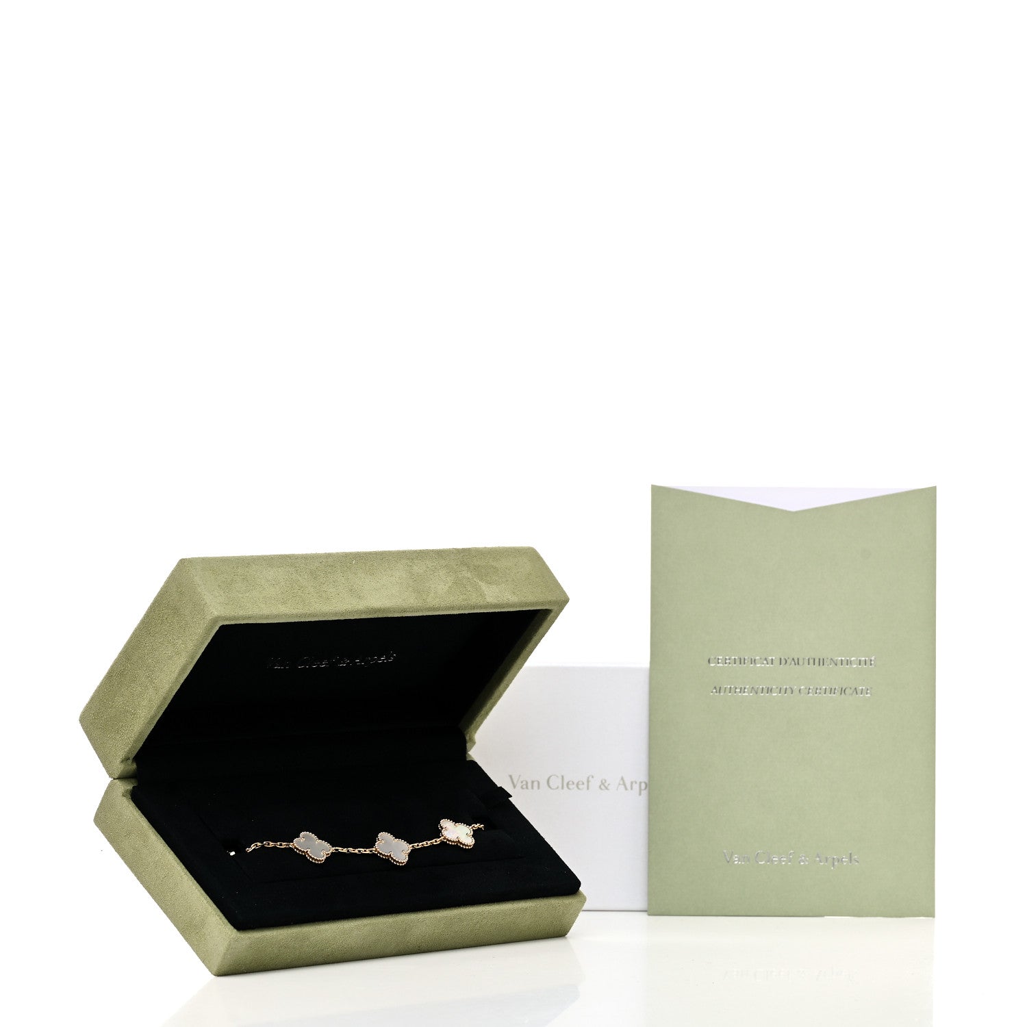 Van Cleef & Arpels 18K Yellow Gold Mother of Pearl 5 Motifs Vintage Alhambra Bracelet 7 of 7
