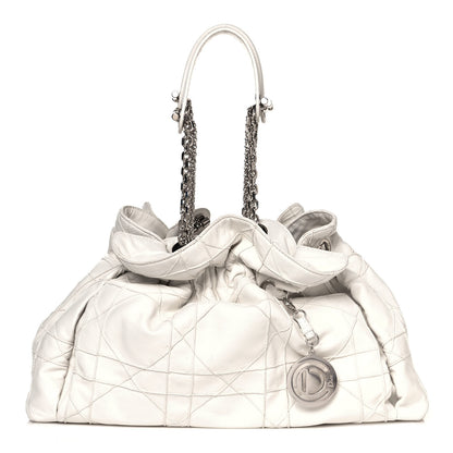 Christian Dior Lambskin Cannage Medium Le Trente Tote White 1 of 15