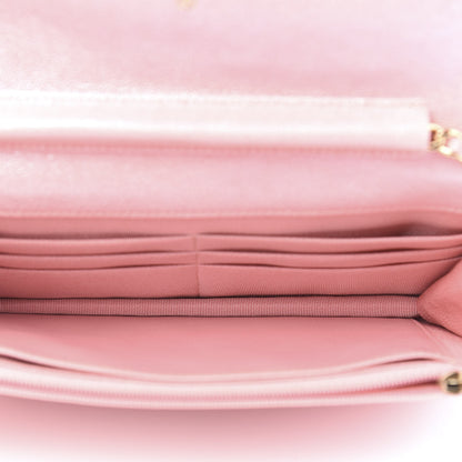 Chanel Iridescent Caviar Quilted Wallet on Chain WOC Pink 6 of 13