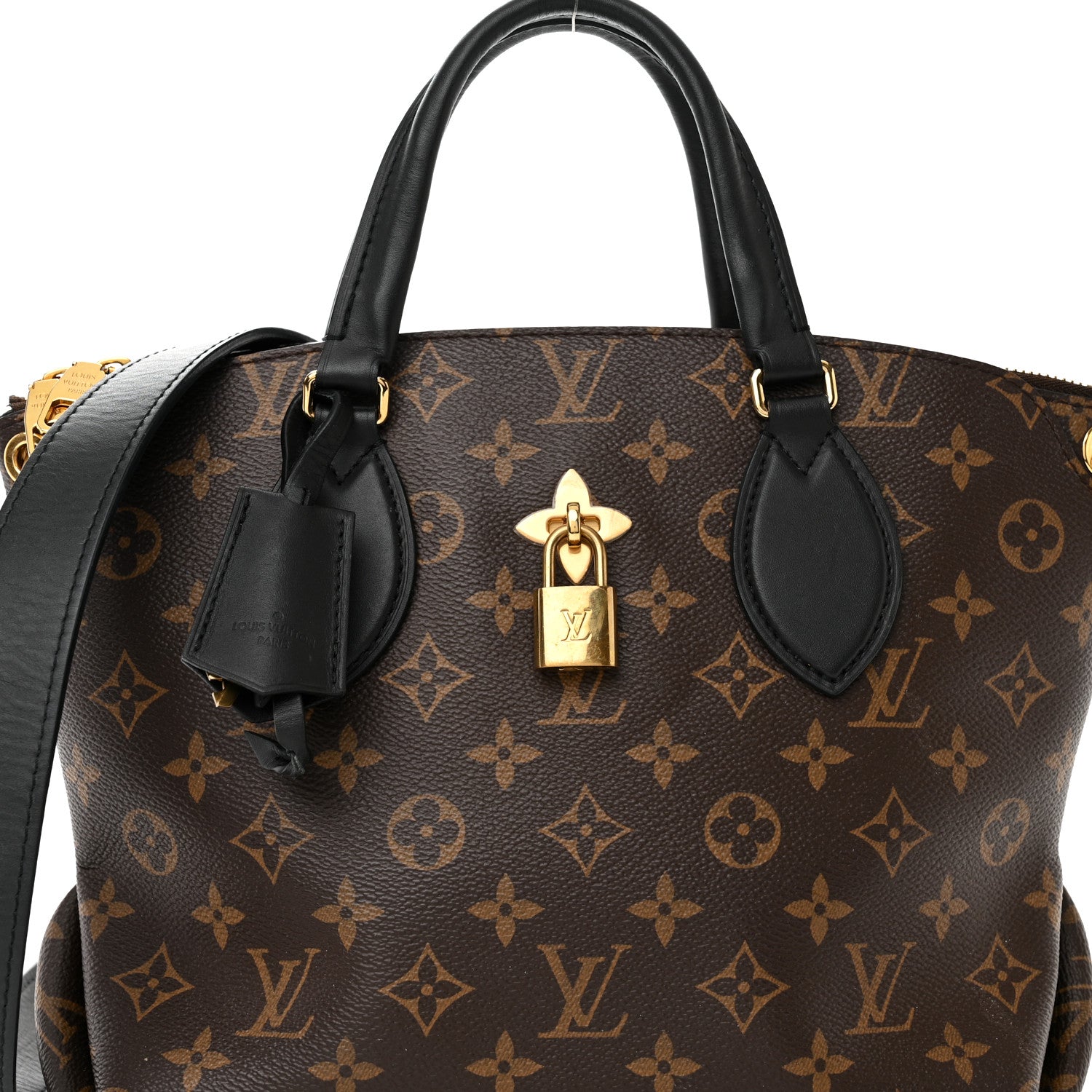 Louis Vuitton Monogram Flower Zipped Tote PM Black 9 of 12