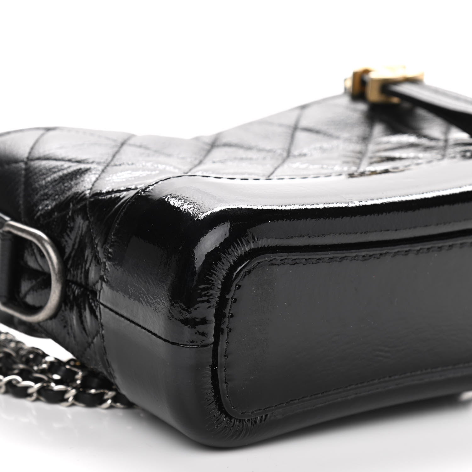 Chanel Patent Goatskin Quilted Small Gabrielle Hobo Black 5 of 10