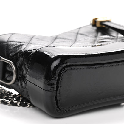 Chanel Patent Goatskin Quilted Small Gabrielle Hobo Black 5 of 10