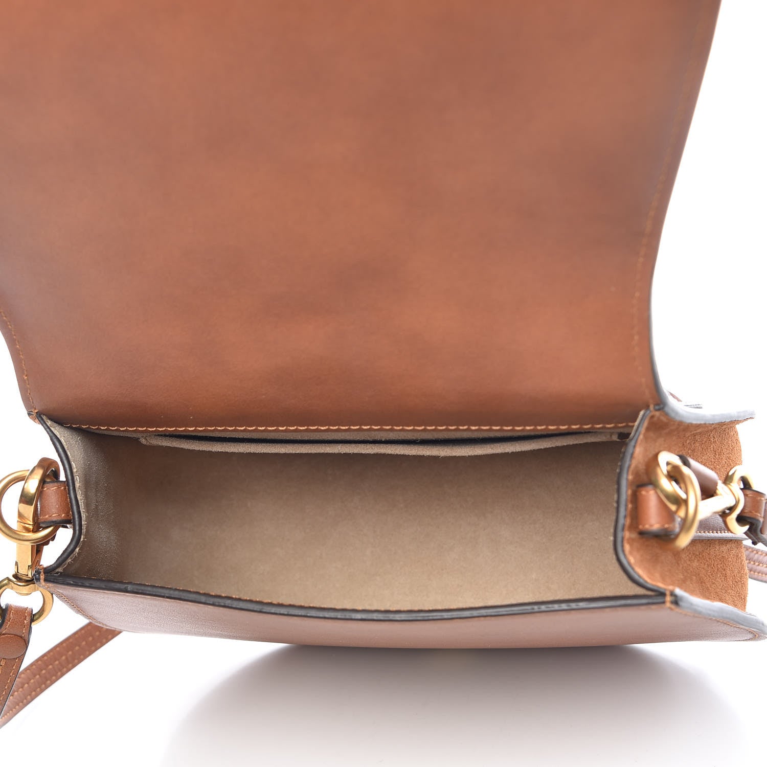Chloe Calfskin Suede Medium Nile Bracelet Bag Caramel 5 of 11
