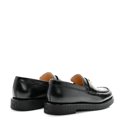 Chanel Shiny Crumpled Calfskin CC Mocassin Loafers 38 Black 5 of 11