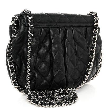 Chanel Washed Lambskin Quilted Medium Chain Around Flap Black 3 of 11