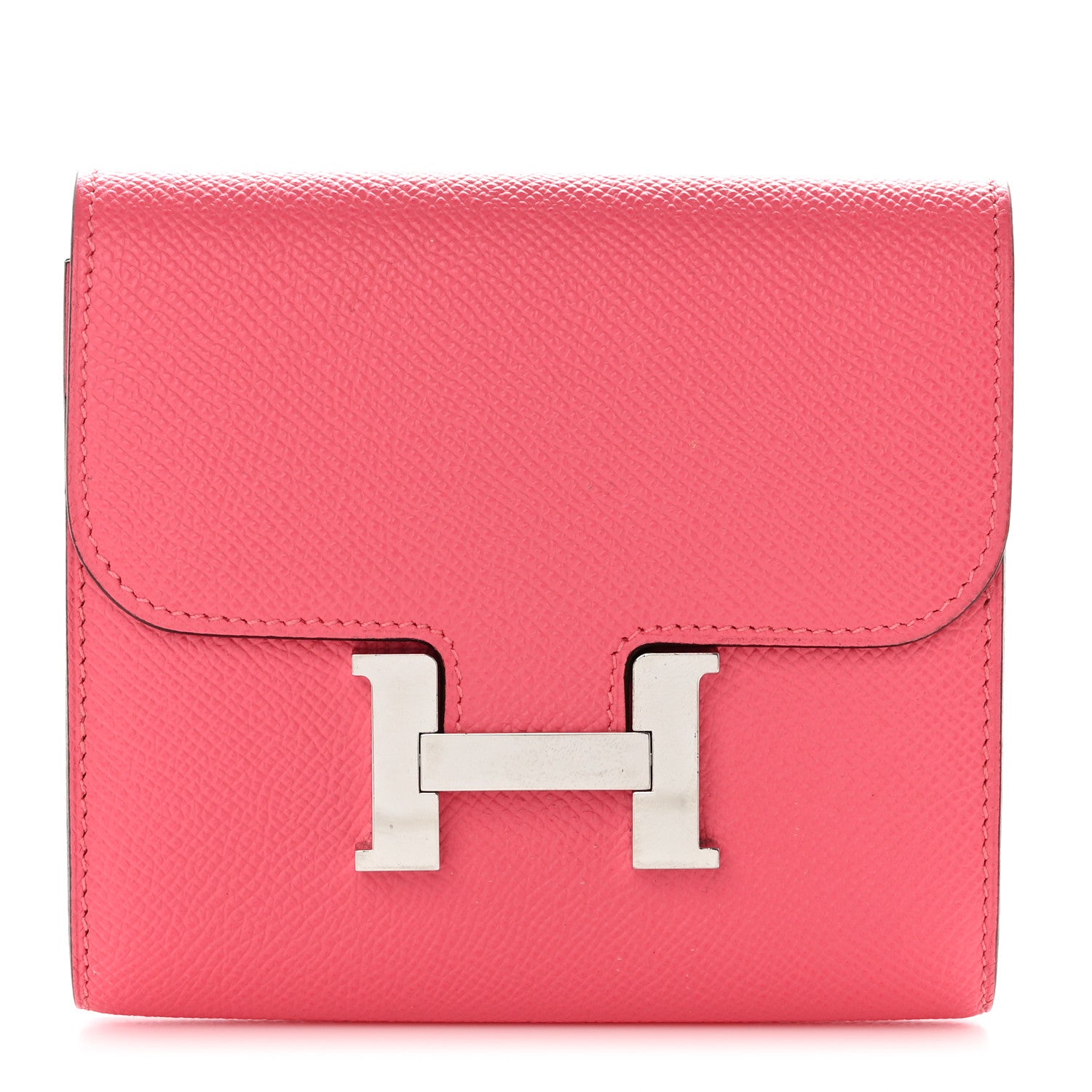 Hermes Epsom Constance Compact Passant Wallet Rose Azalee 1 of 9