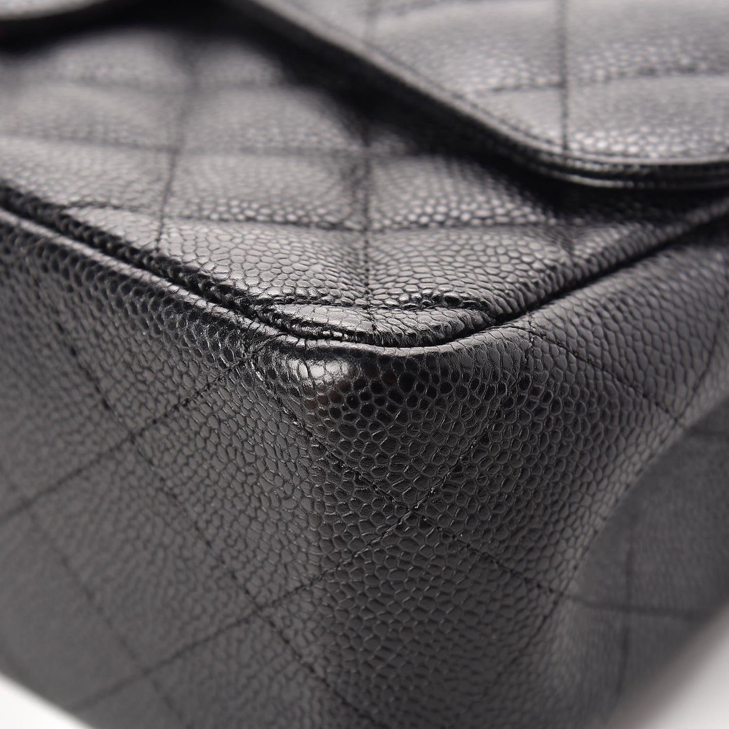 Caviar Quilted Jumbo Double Flap Black