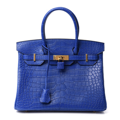 Hermes Matte Alligator Birkin 30 Bleu Electrique 1 of 34