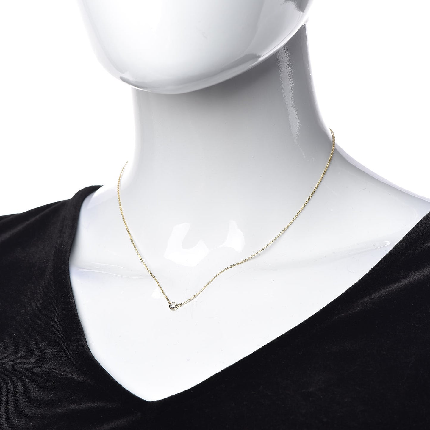 18K Yellow Gold Diamond .14ct Elsa Peretti Diamonds by the Yard Pendant Necklace