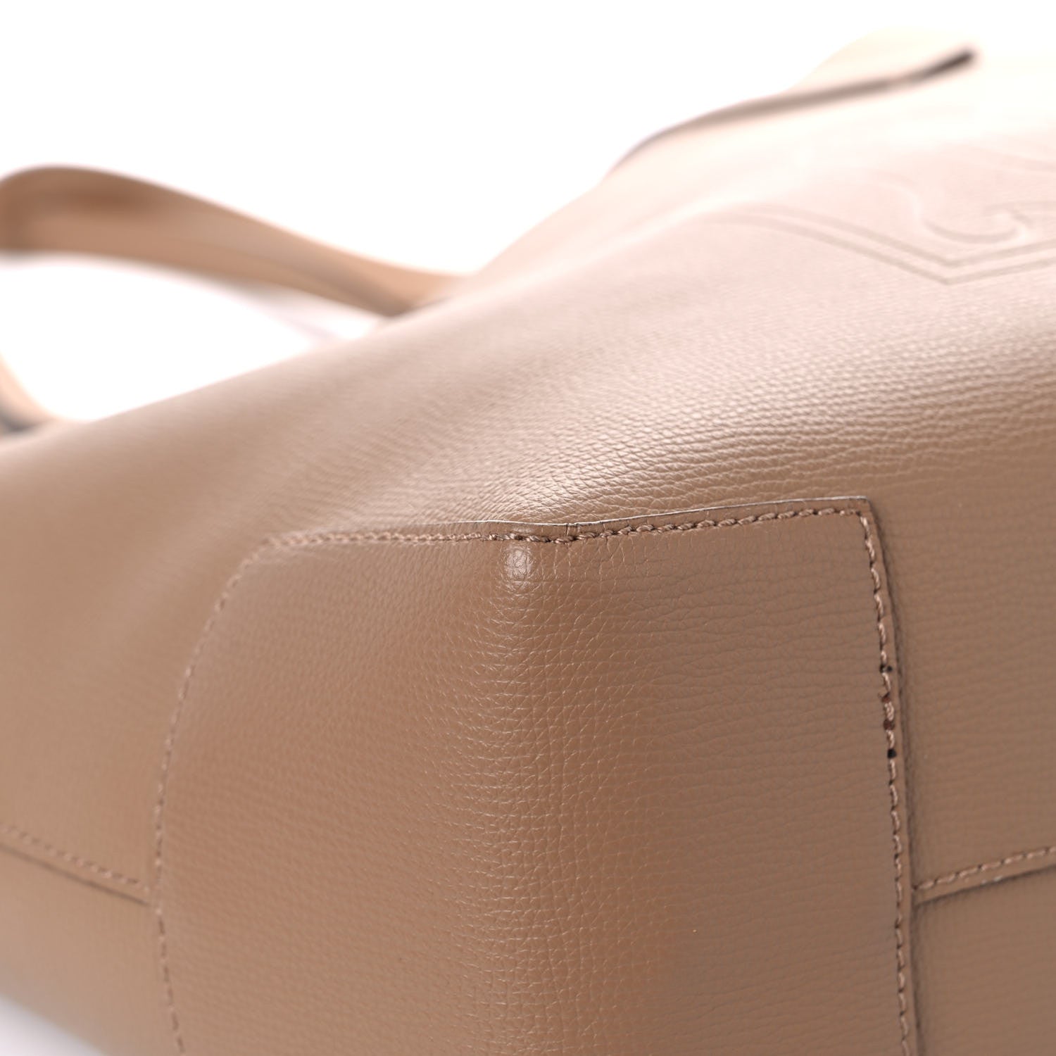 Burberry Calfskin TB Motif Embossed Medium Tote Camel 10 of 17