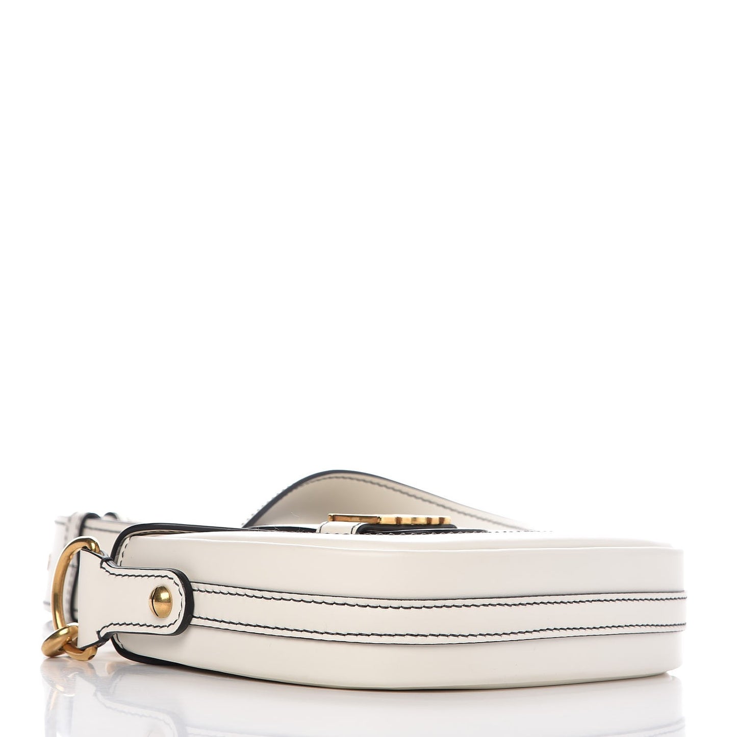 Calfskin D Fence Saddle Bag Latte