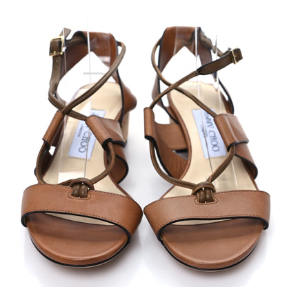 Jimmy Choo Calfskin Margo Laced Sandals 36 Brown 2 of 7