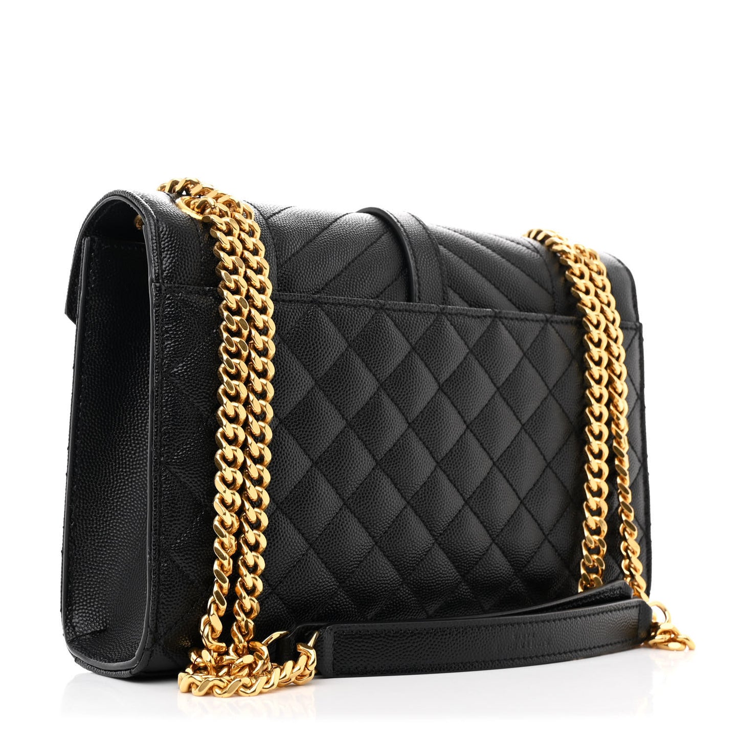Grain De Poudre Textured Mixed Matelasse Triquilt Medium Monogram Satchel Black