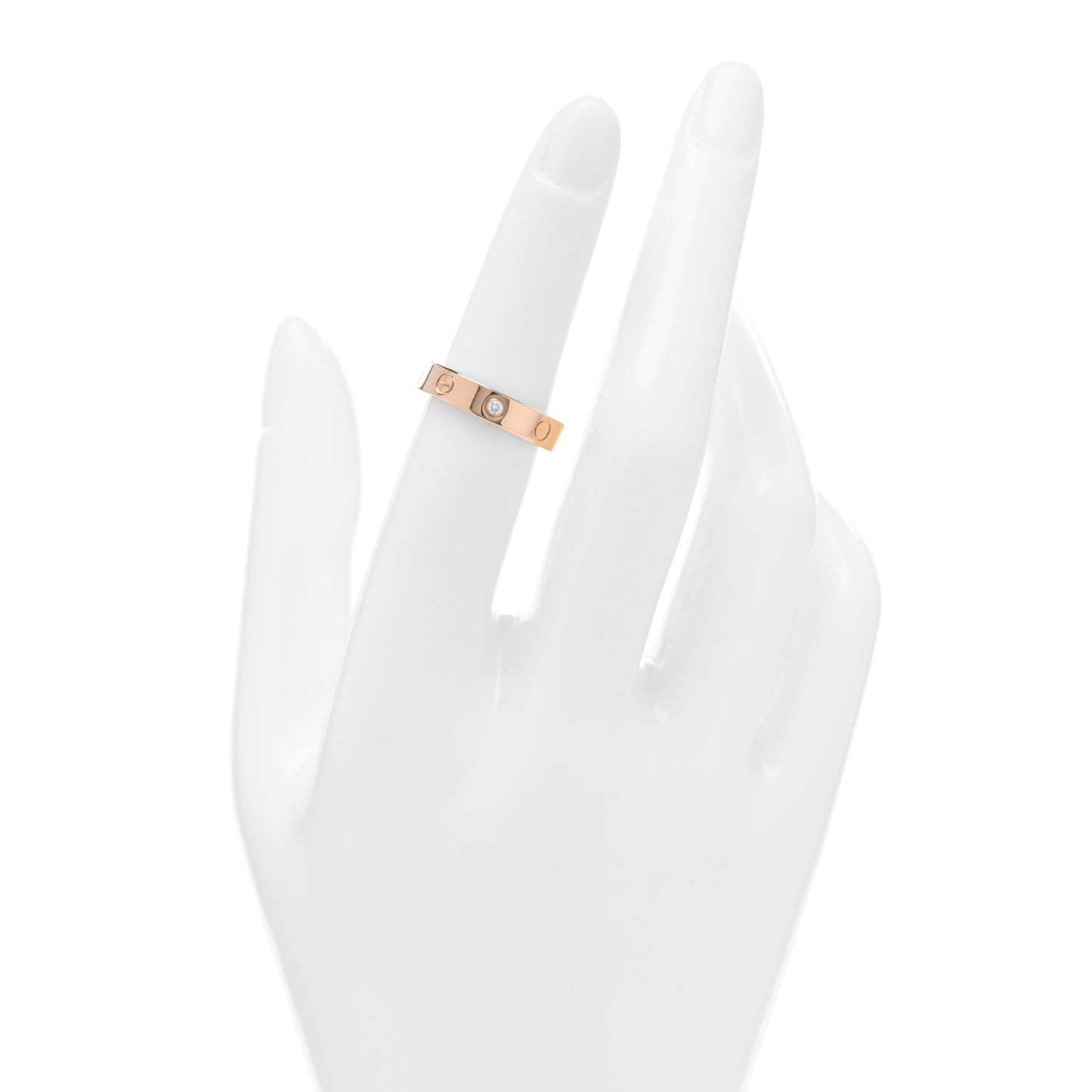 18K Pink Gold Diamond 4mm LOVE Wedding Band Ring 51 5.75